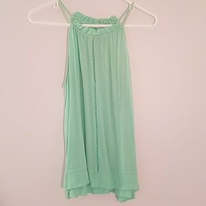Mint green tank with expandable neckline 《 size S